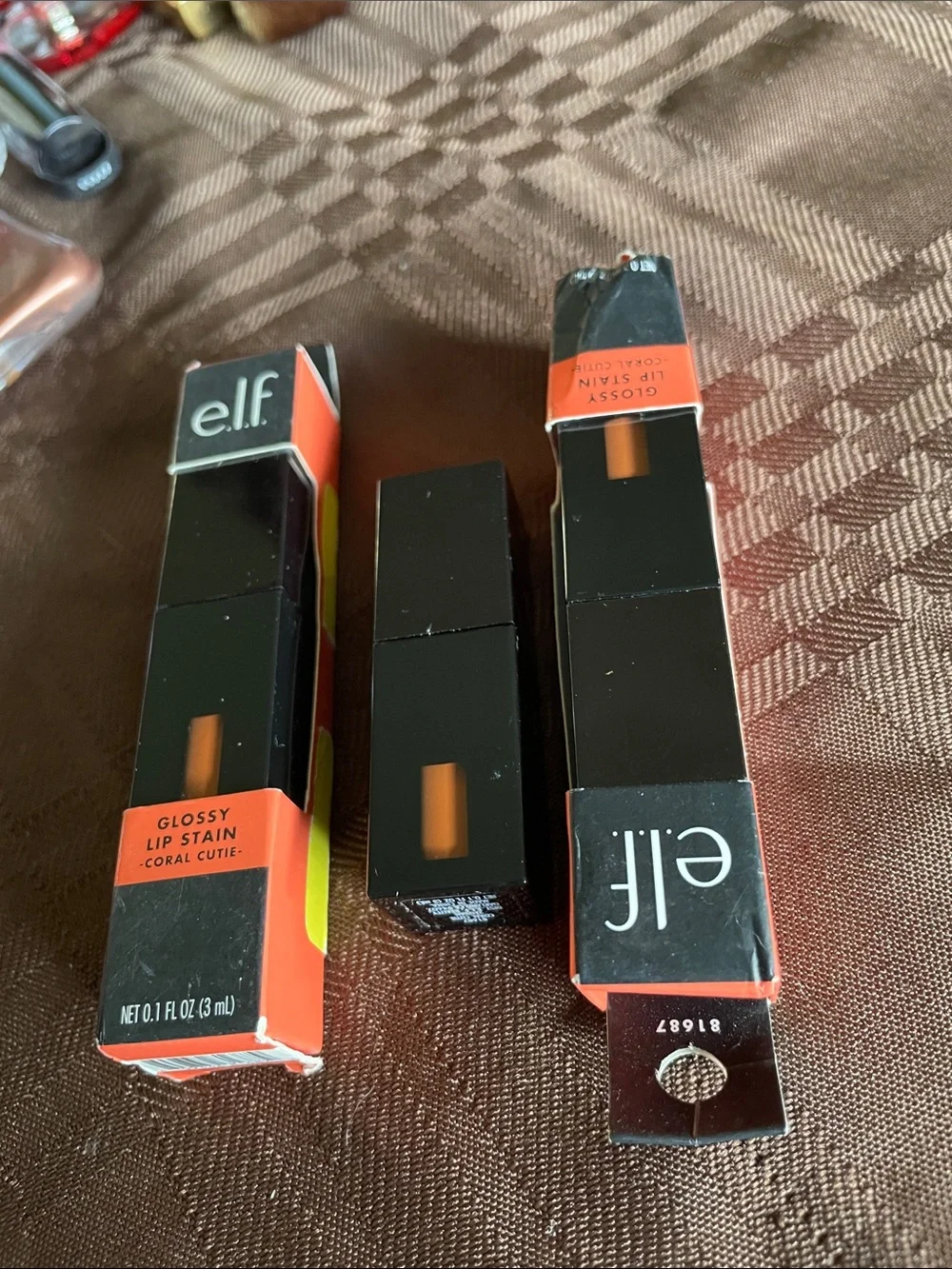 ELF NIB Glossy Lip Stain Coral Cutie X3